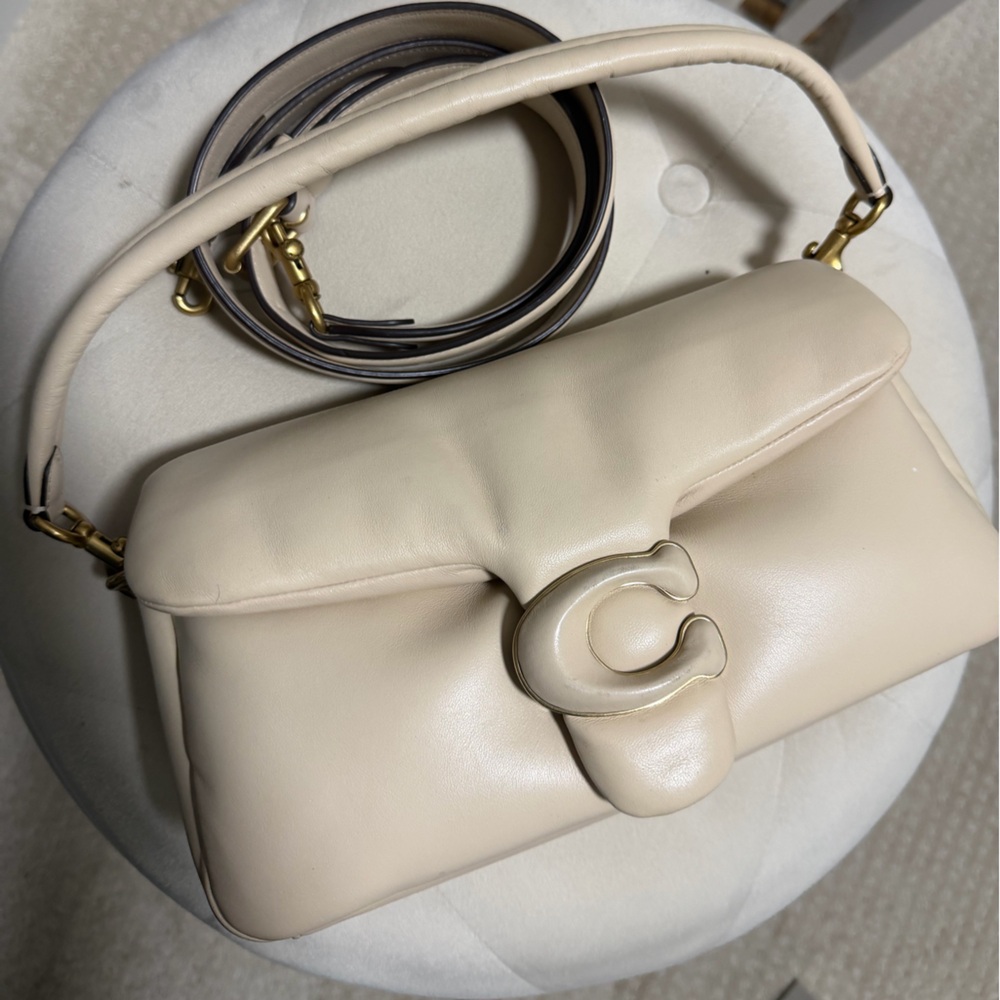 Coach Puffy Tabby 26 Cream Leather